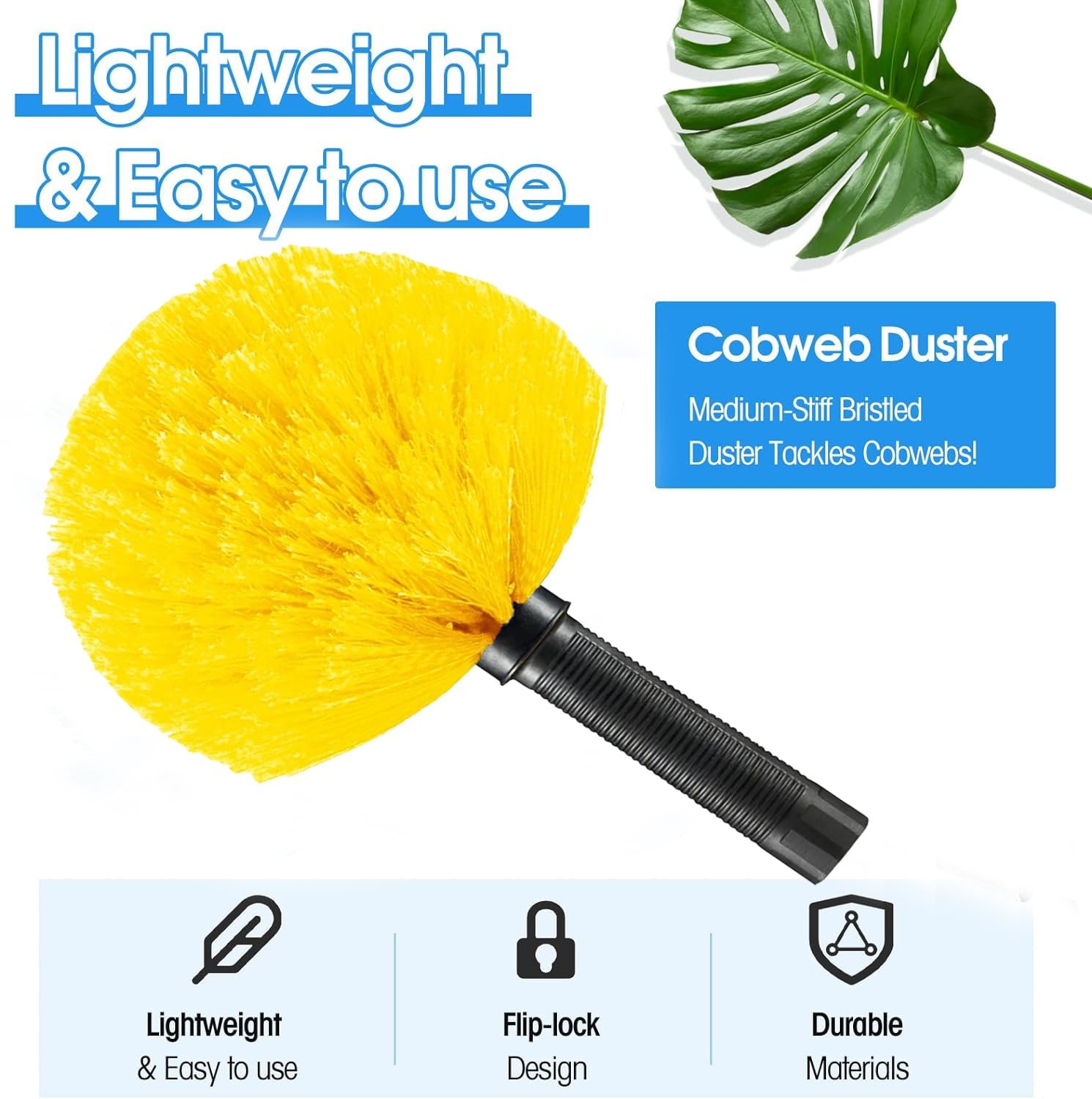 Cobweb Duster Brush Head, Spider Web Cleaning Tool, Indoor & Outdoor Use, Fit…