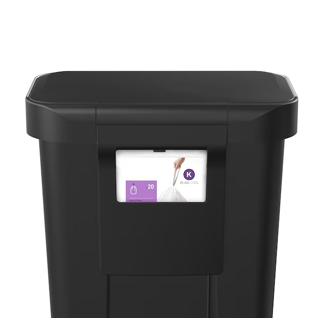 simplehuman 45 Liter Rectangular Step Can Soft Close Lid Black Plastic New (74 k