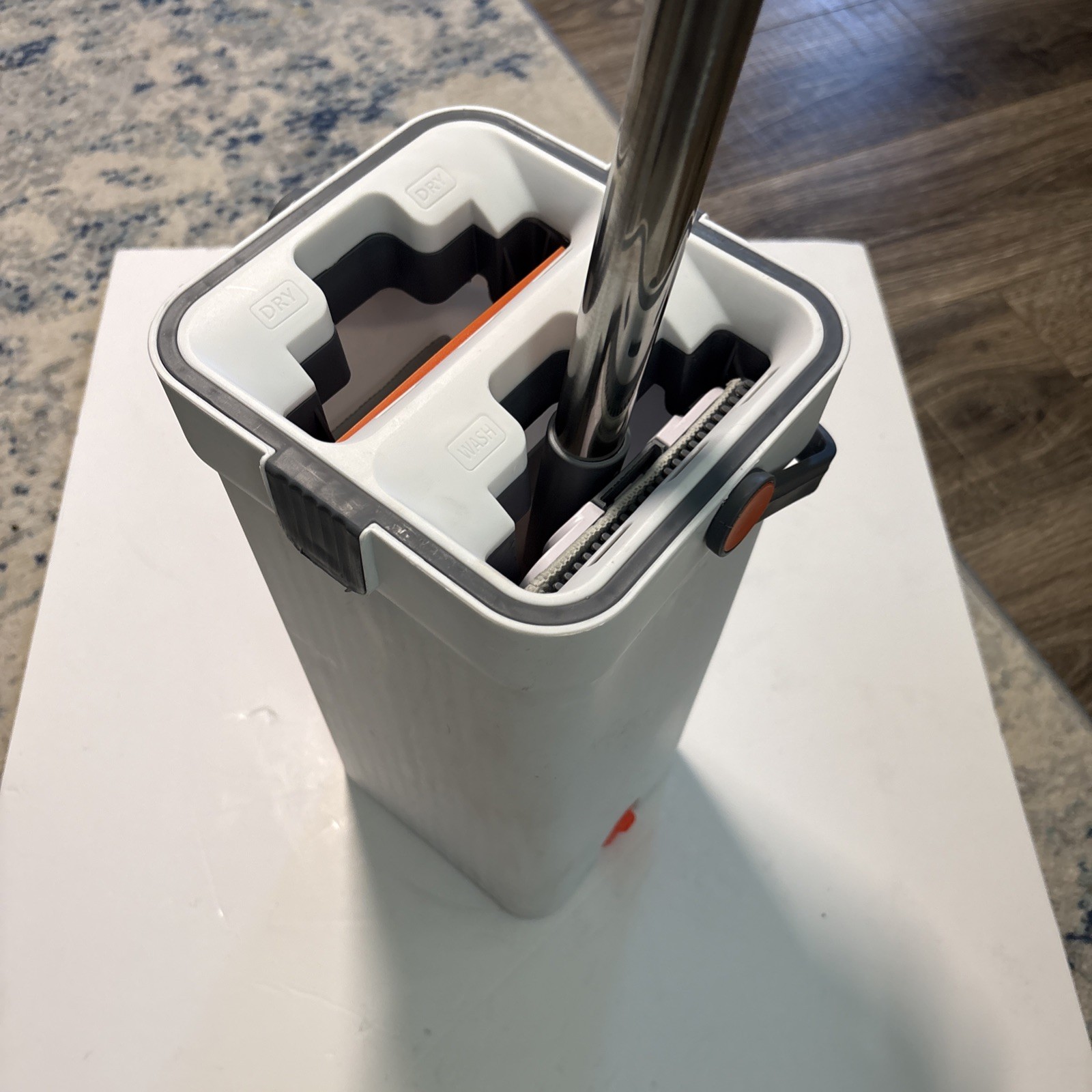 Mop and Bucket Set with Wringer 360° Flat Floor Mop 2 Microfiber Pads Wet & Dry