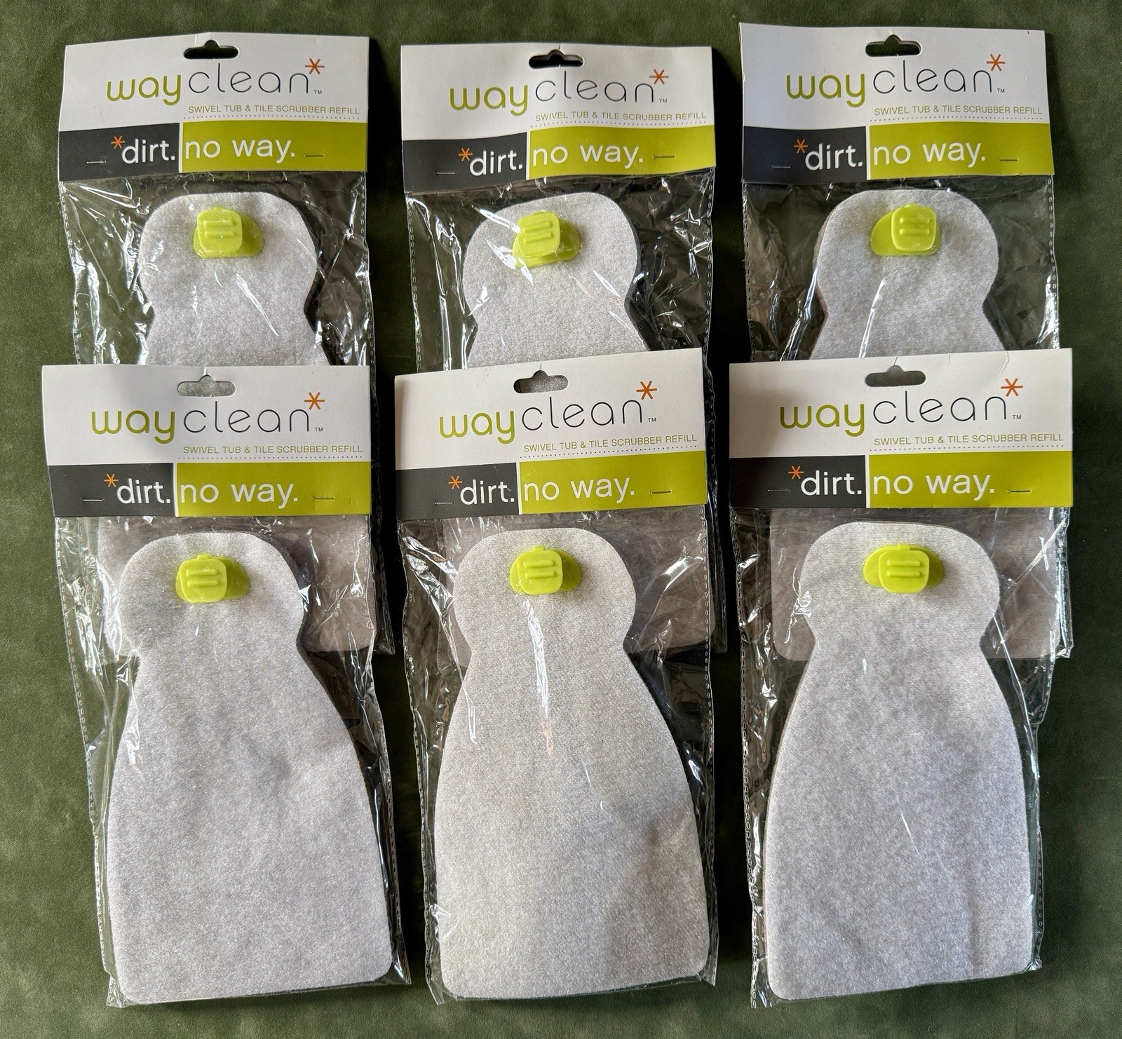 Lot of 6 Casabella Way Clean Swivel Tub & Tile Cleaner Scrubber Refill C Sealed