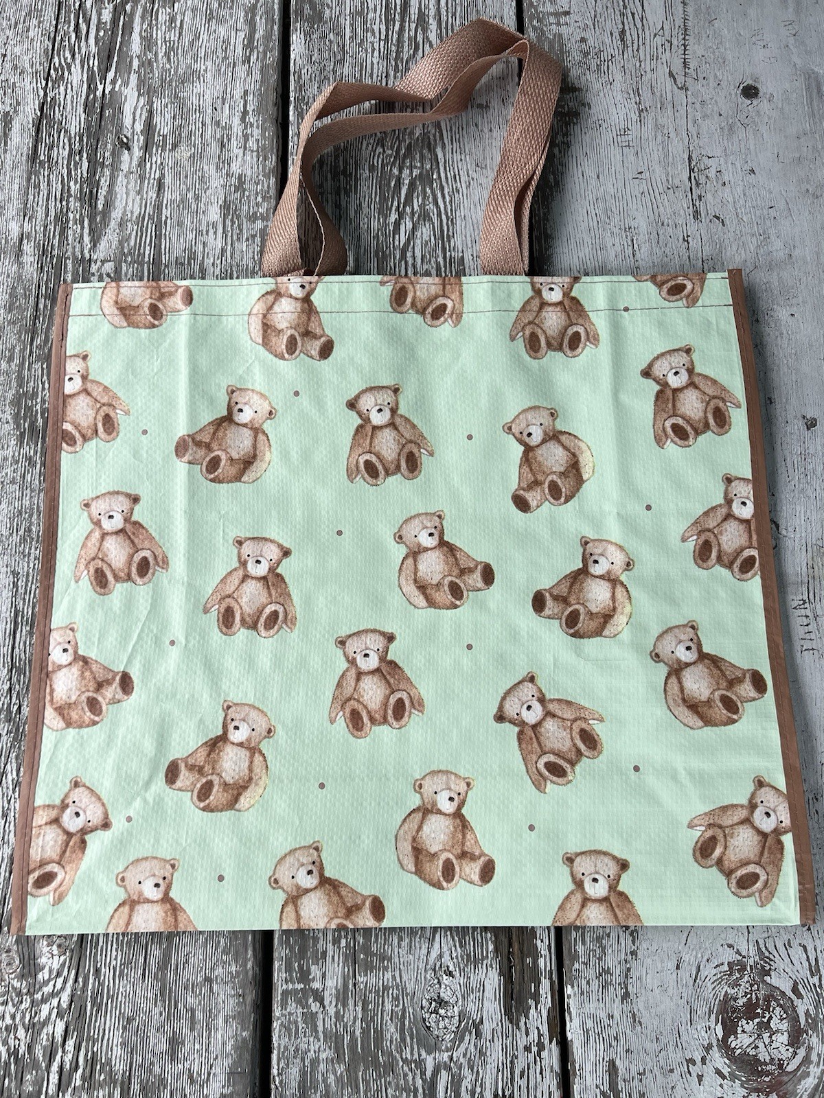 NEW Reusable Large Shopping Grocery Bag Tote TEDDY 🧸 BEARS all over