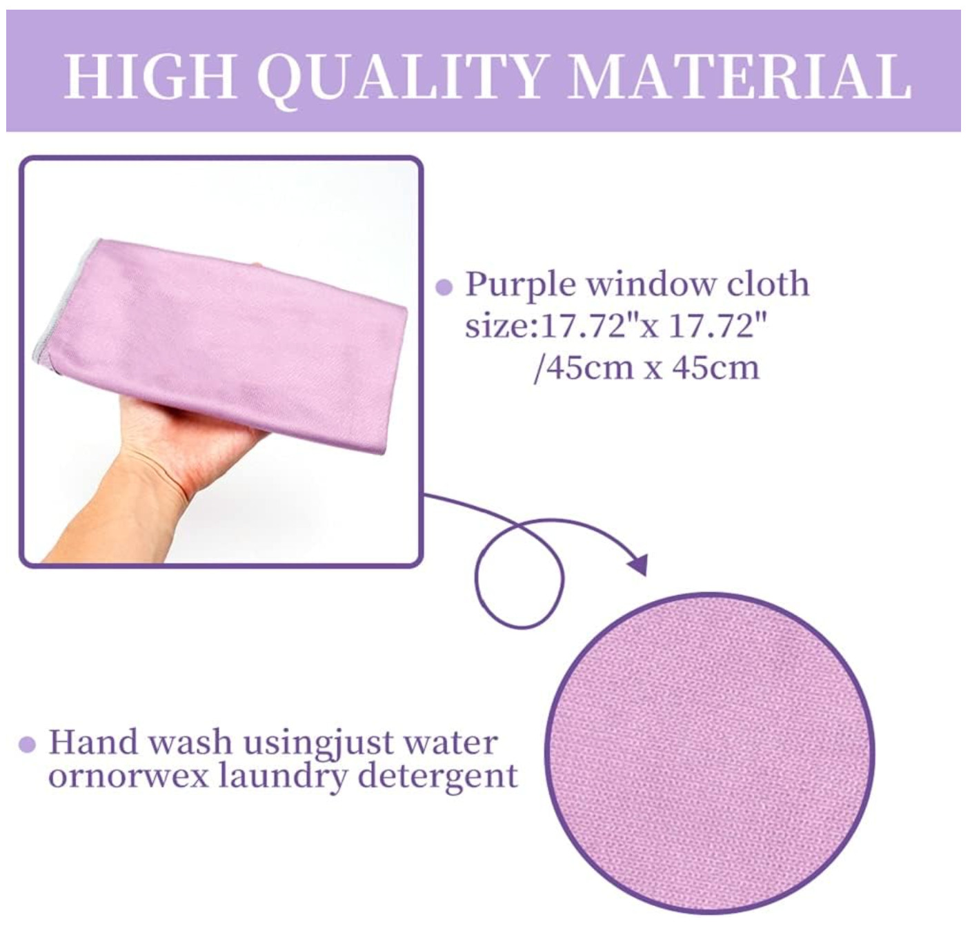 2 Pieces (2 PACK) Norwex Window Cleaning Cloth Purple FAST FREE SHIPPING TODAY