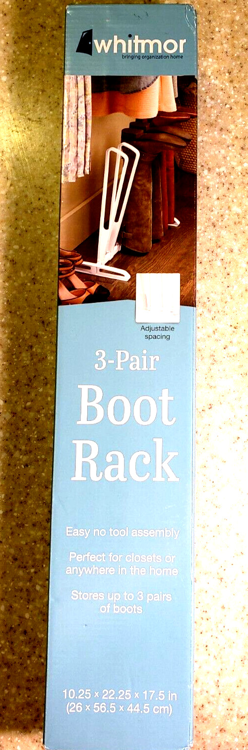 Boot Rack Adjustable Spacing Stores up to 3 pair 10.25 x 22.25 x 17.25 inches