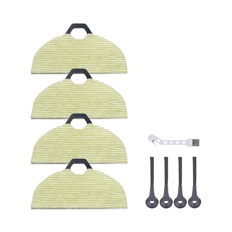 Replacement parts for Shark RV2610WA robot vacuum cleaner, including 4 mop pads.