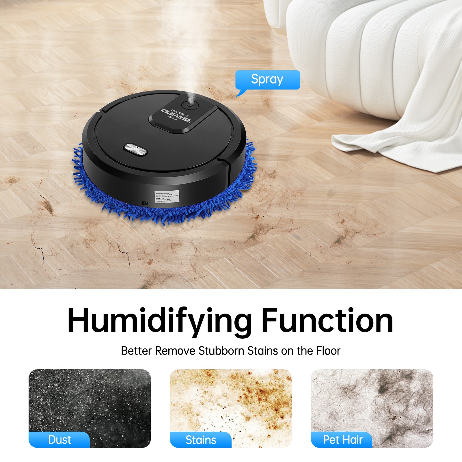 Robot Vacuum Cleaner Sweep And Wet Mopping Floors Smart Sweeping Cleaning Robot