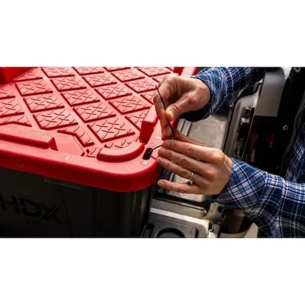 27 Gal. Tough Storage Tote in Black and Red