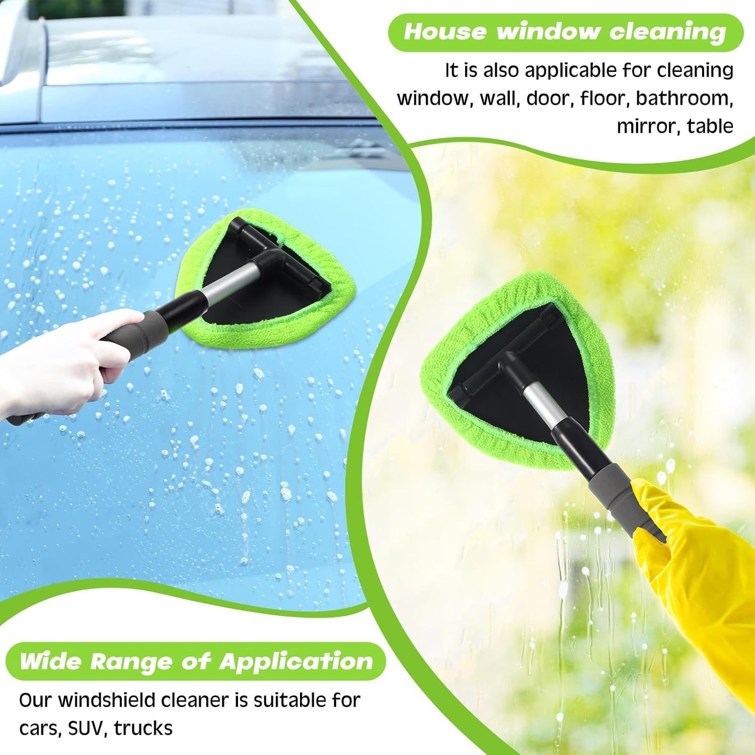 15x Windshield Cleaner Wand Microfiber Car Inside Window Cleaning Tool Anti Fog