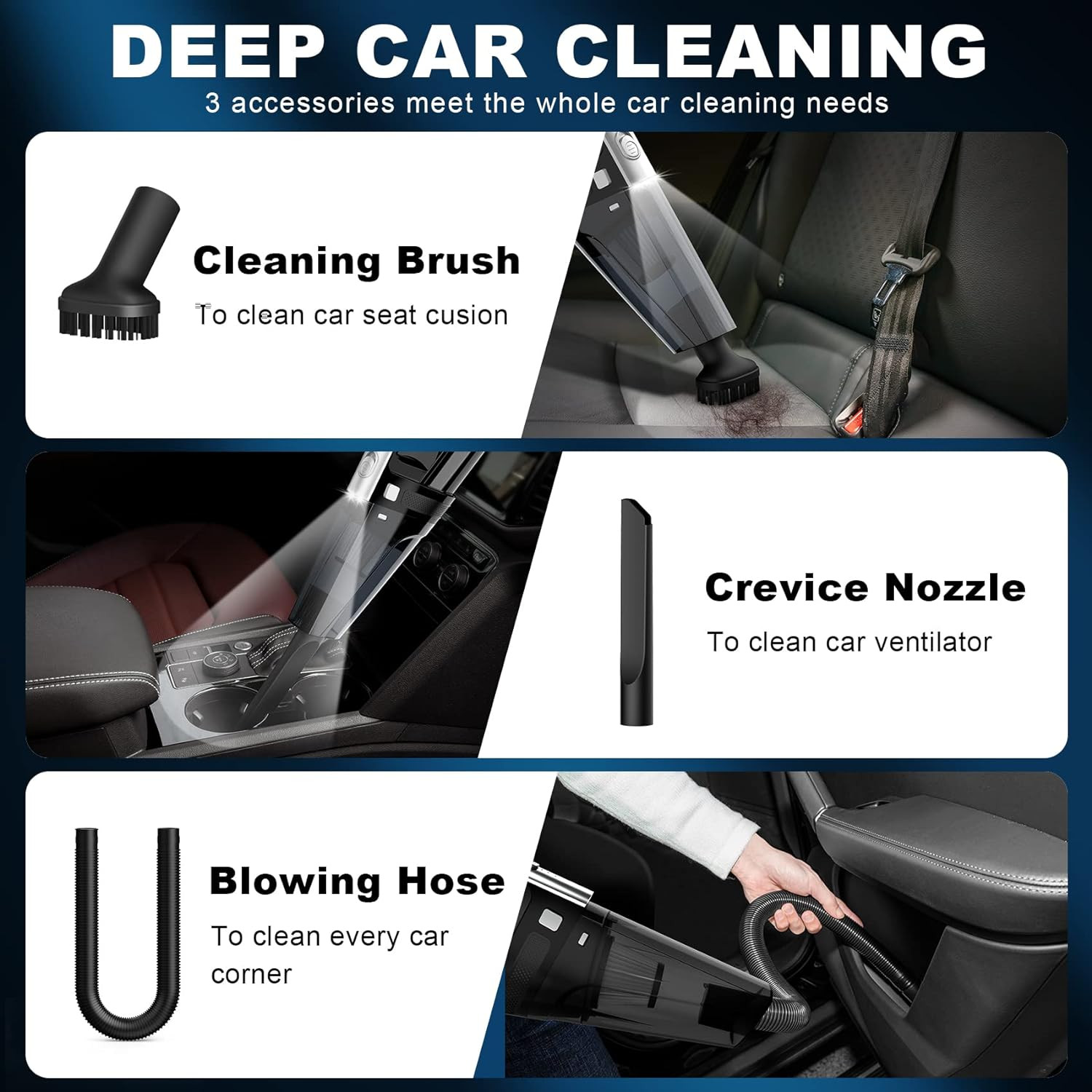 Car Vacuum, Portable Vacuum Cleaner with Powerful 7000PA Suction, DC 12V Power 1