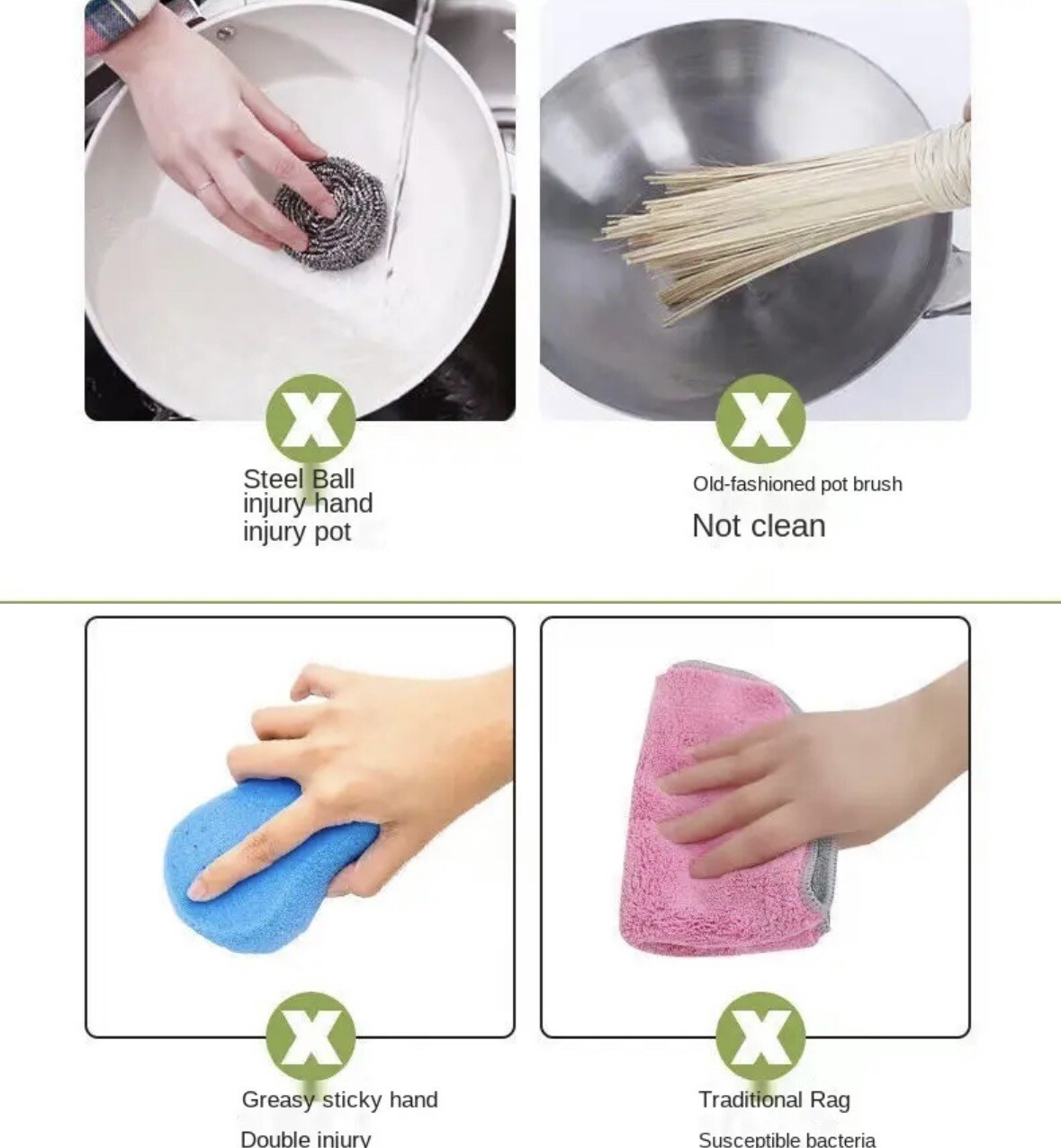 Kitchen Cleaning Brush Soap Dispensing Palm Tools Dishwashing Pot Pan Scrubber