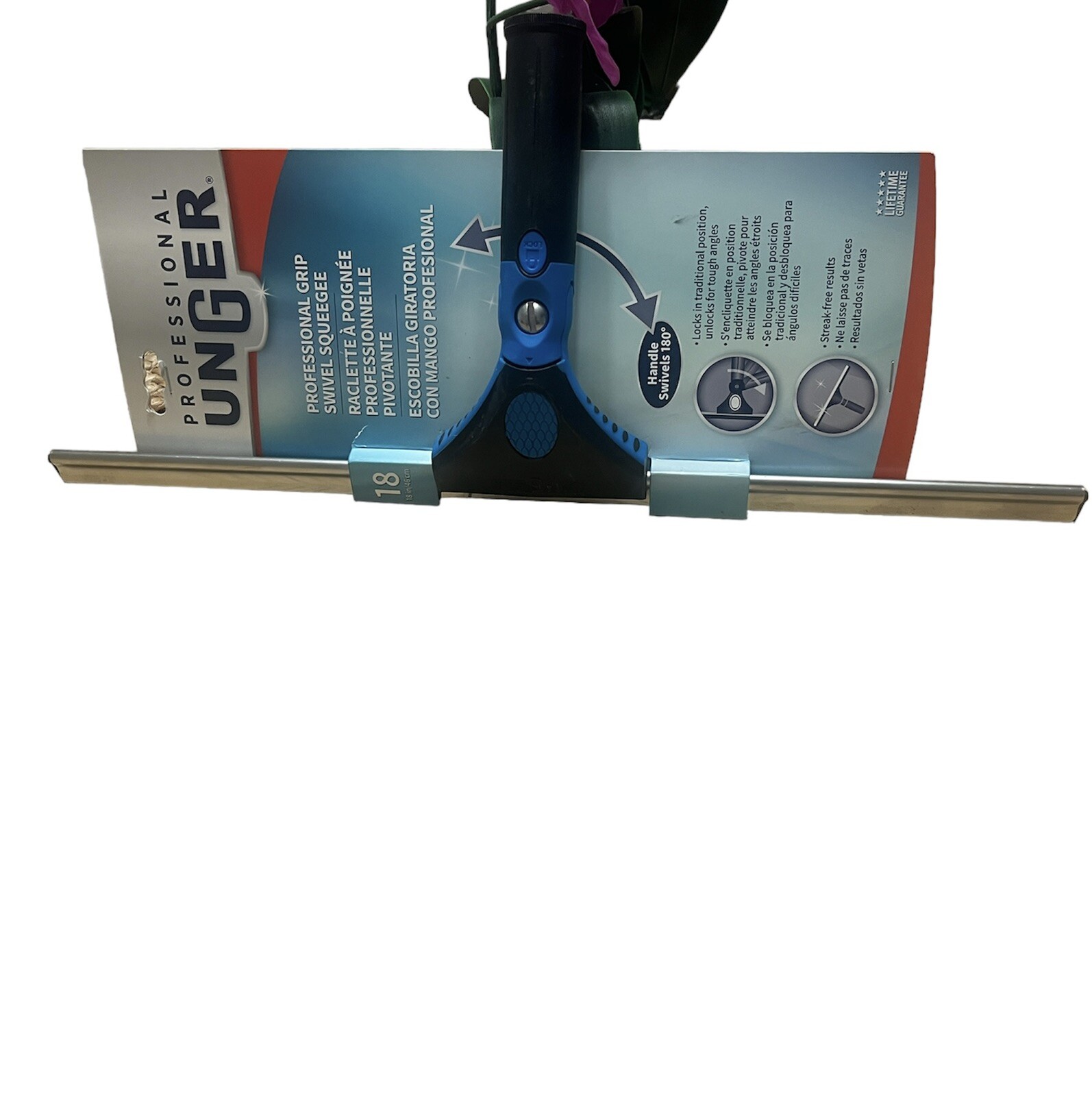 Unger 975510 Swivel Commercial Residential Plastic Window Squeegee 18 W in. new
