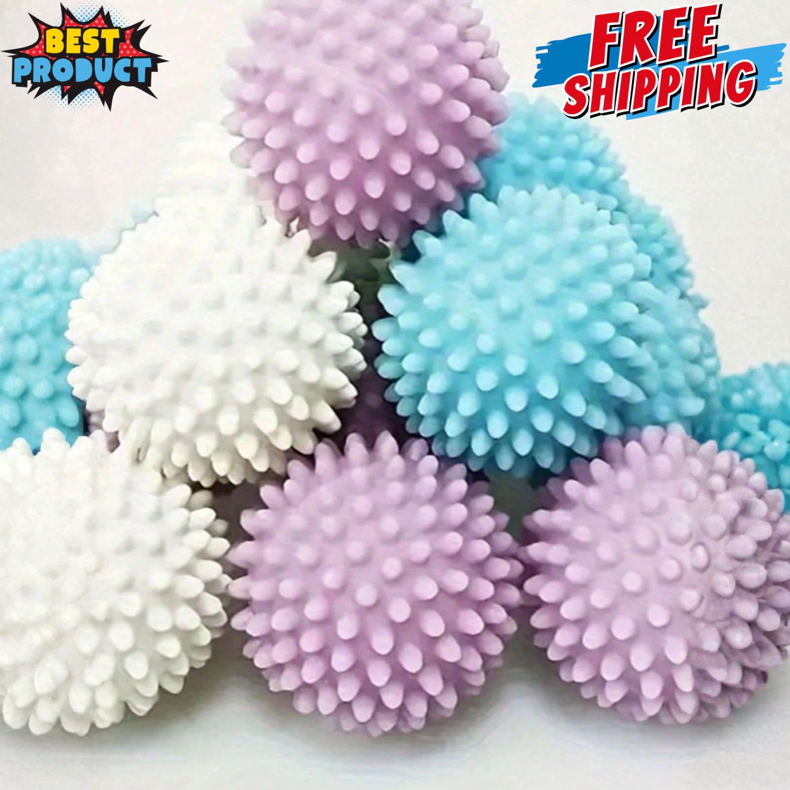 3P Reusable Laundry Dryer Ball For Fabric Softener Per Hair Remover Lint Catcher