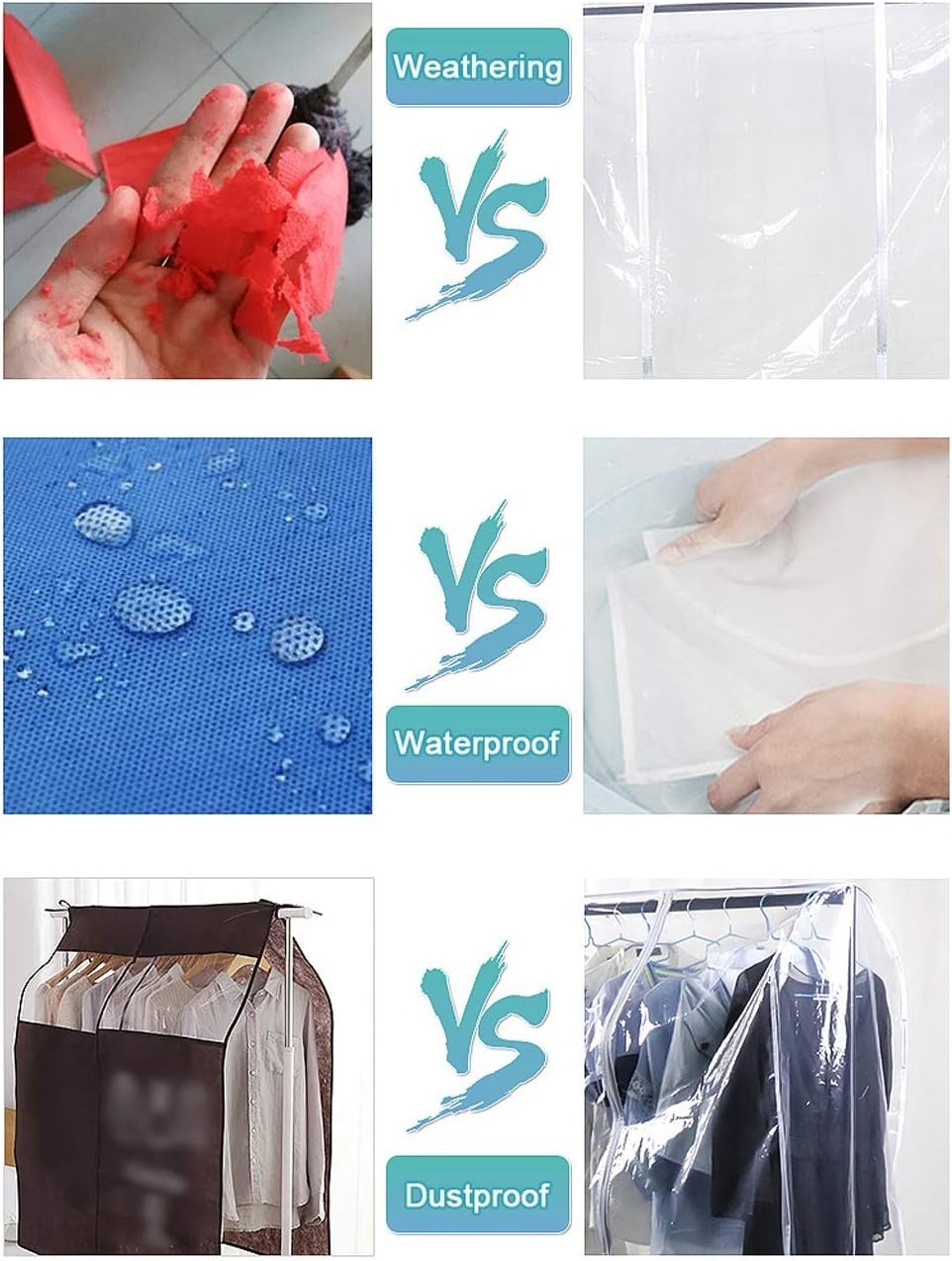 Clear Garment Rack Cover Dustproof Clothes Rack Cover with 2 Durable Zipper/C…