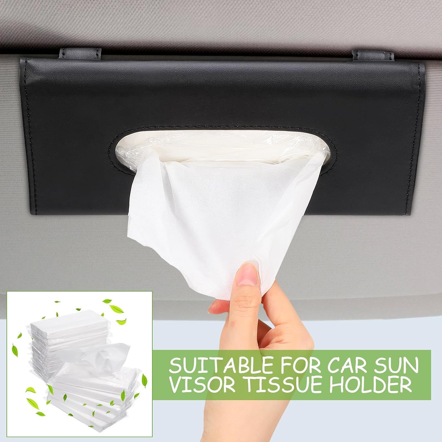 4 Packs Car Tissue Refills, Car Napkin Holder Refill Facial Auto Visor Travel