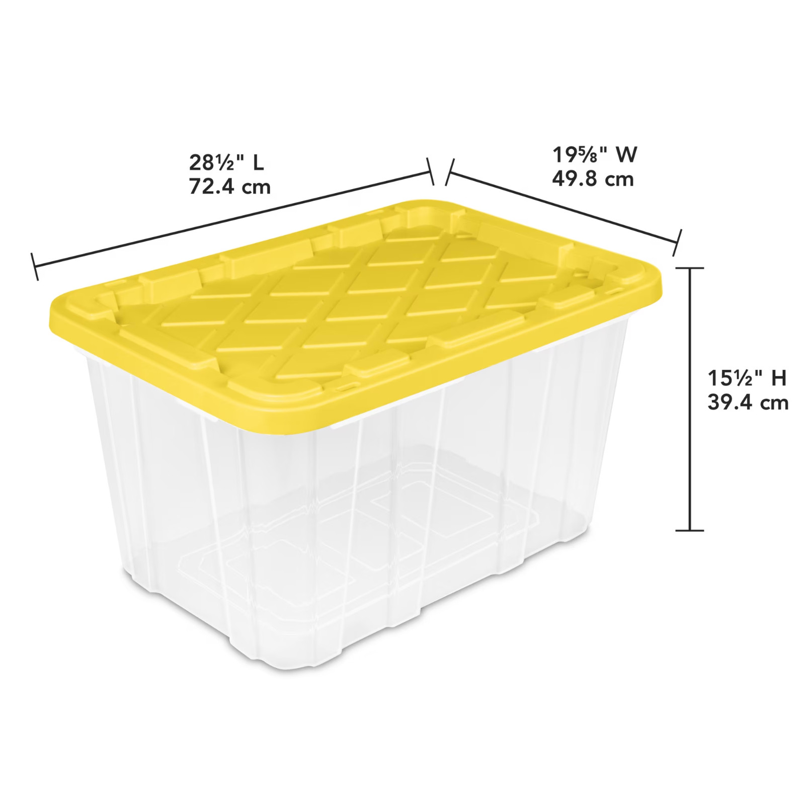 4 Pack Sterilite 27 Gallon Clear Storage Tote Bin with Snap Lid Yellow – SALE