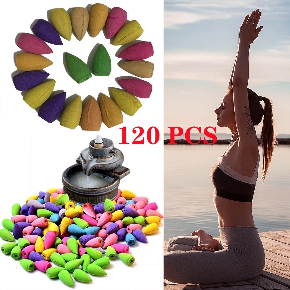 120PCS Incense Burner Cones Backflow Smoke Waterfall Censer Holder Bullet USA