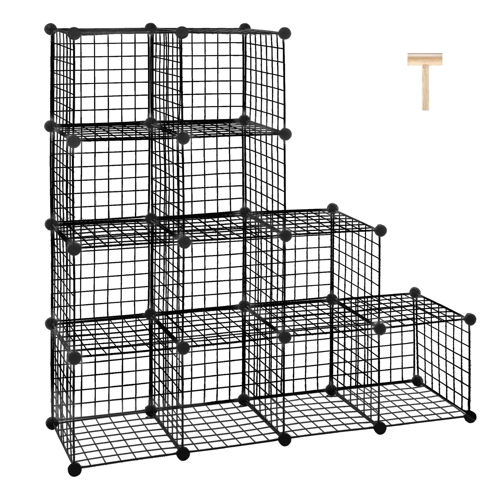 12-Cube Wire Cube Storage Organizer Shelving Wire Shelves Rack Modular Bookshelf