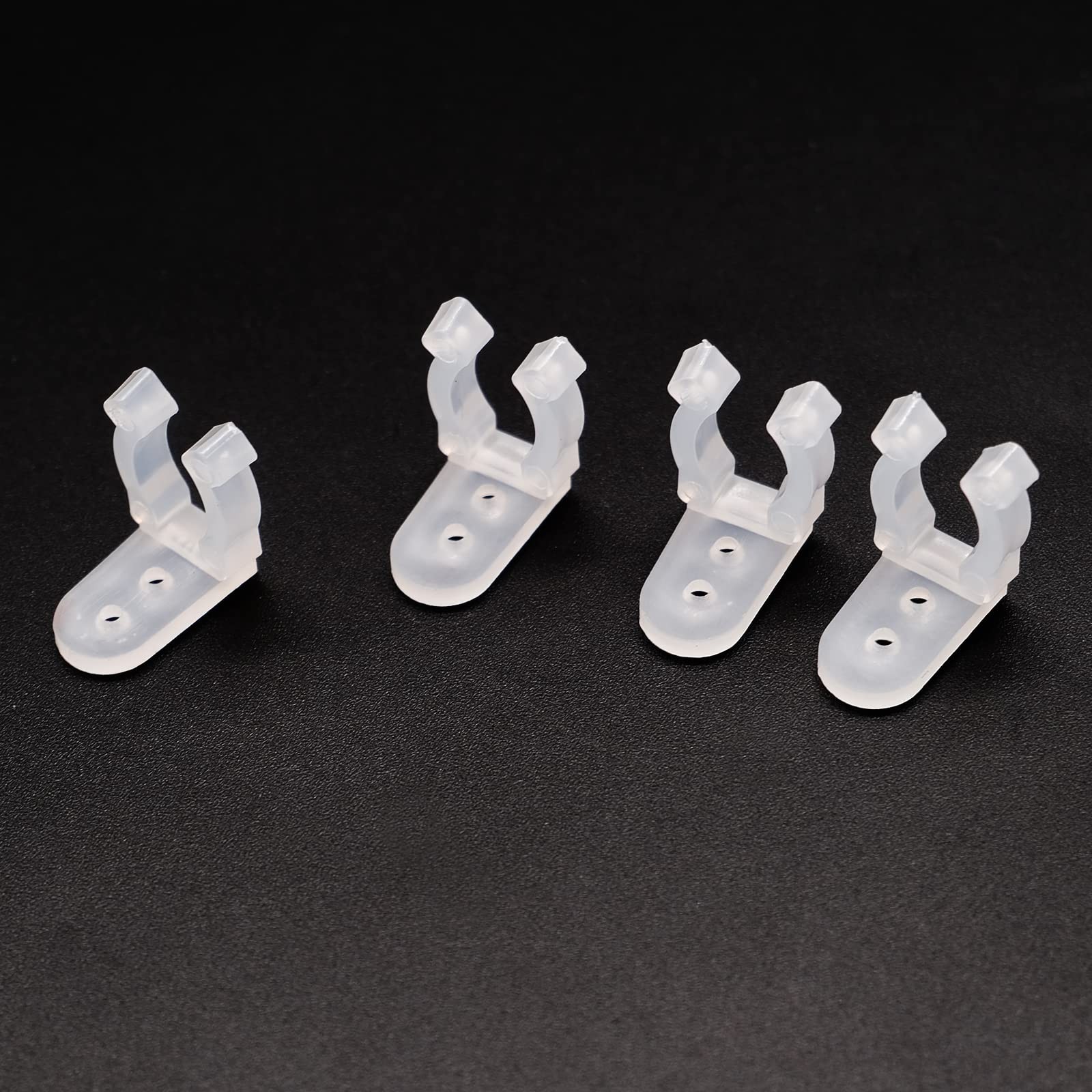 mxuteuk 100pcs 3/8 Inch LED Rope Light Clips Holder with 200 PCS Screws for Hang