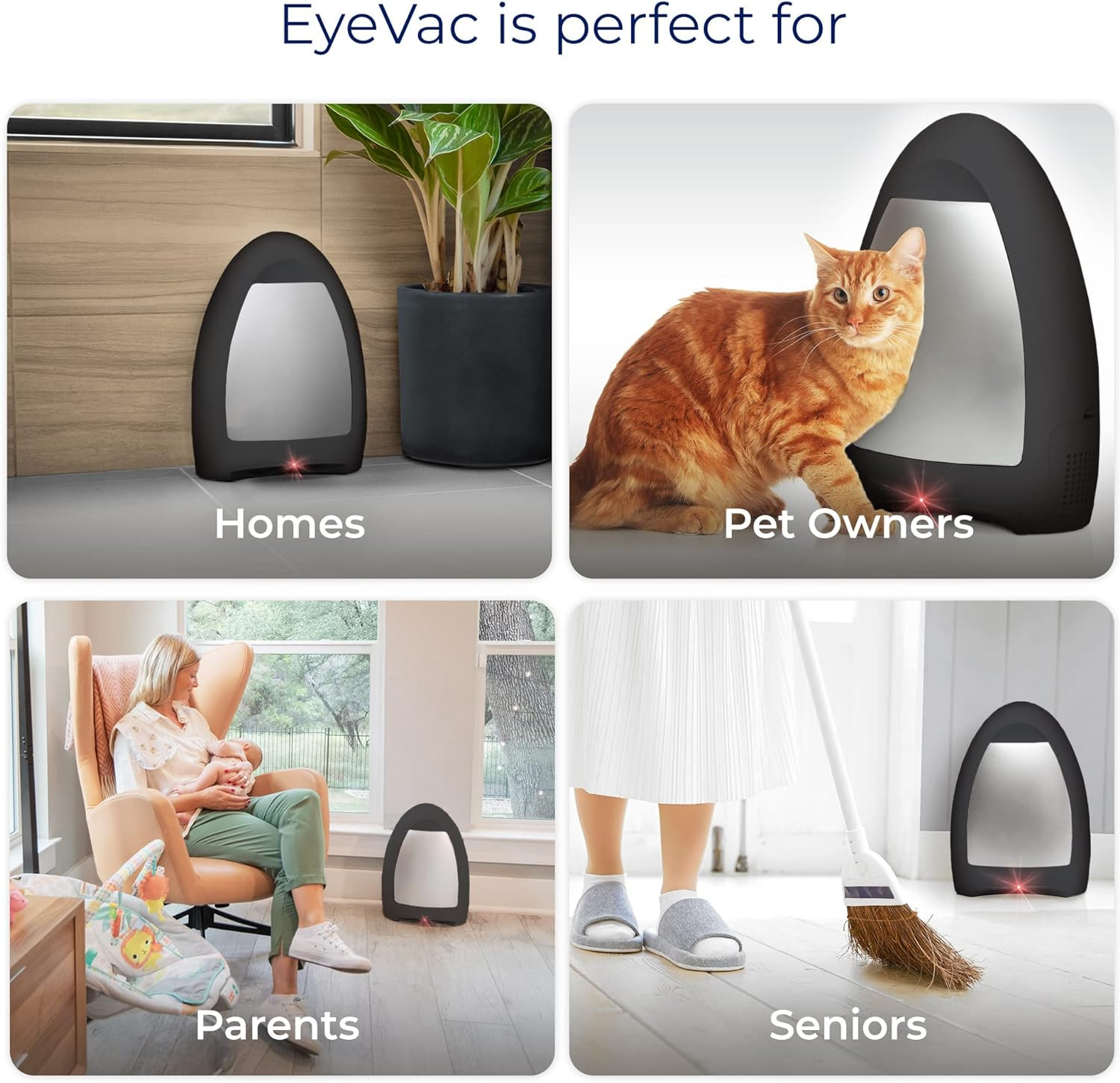 Eyevac Home Touchless Vacuum Automatic Dustpan – Great for Sweeping Pet Hair Foo