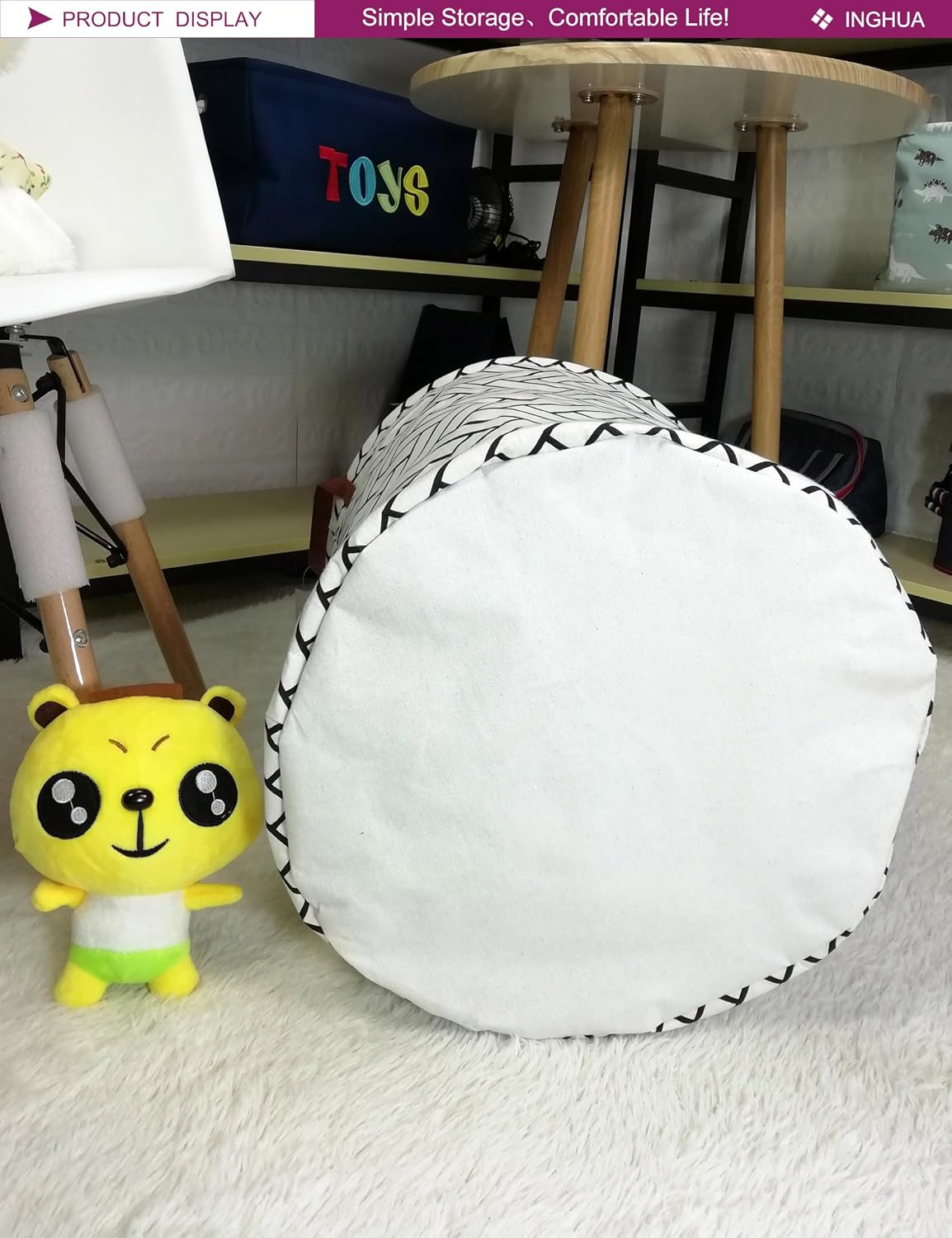 Laundry Hamper Large Canvas Fabric Lightweight Storage Basket/Toy Organizer/Dirt