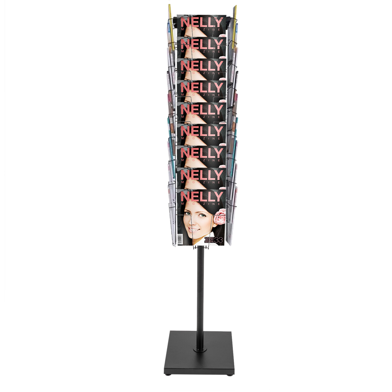 Modern Rotating Brochure Display Stand Detachable Magazine Rack With 36 Pockets