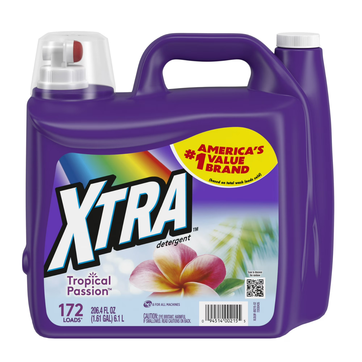 (2 pack) Xtra Tropical Passion Liquid Laundry Detergent 206.4 fl oz, 172 Loads