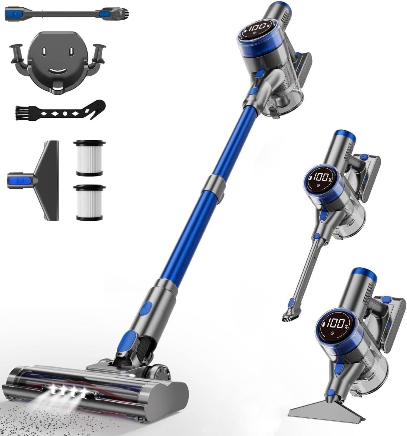 Cordless Vacuum Cleaner, 480W45Kpa Vacuum Cleaners for Home, Self-Standing Stick