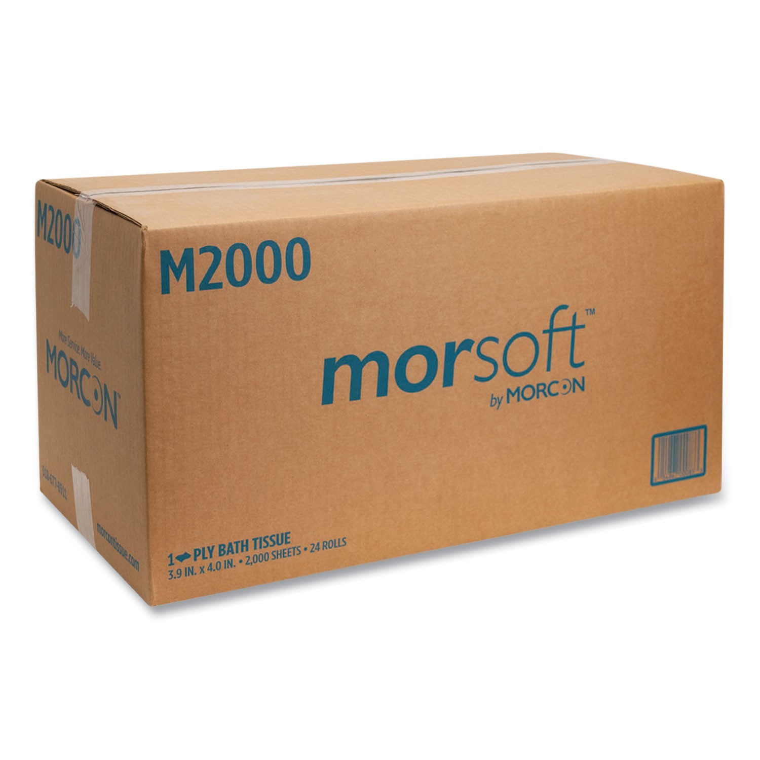 Morcon Paper Morsoft Millennium Bath Tissue, 1-Ply, 3 7/8 x 4 1/4, 2000 Sheets/R