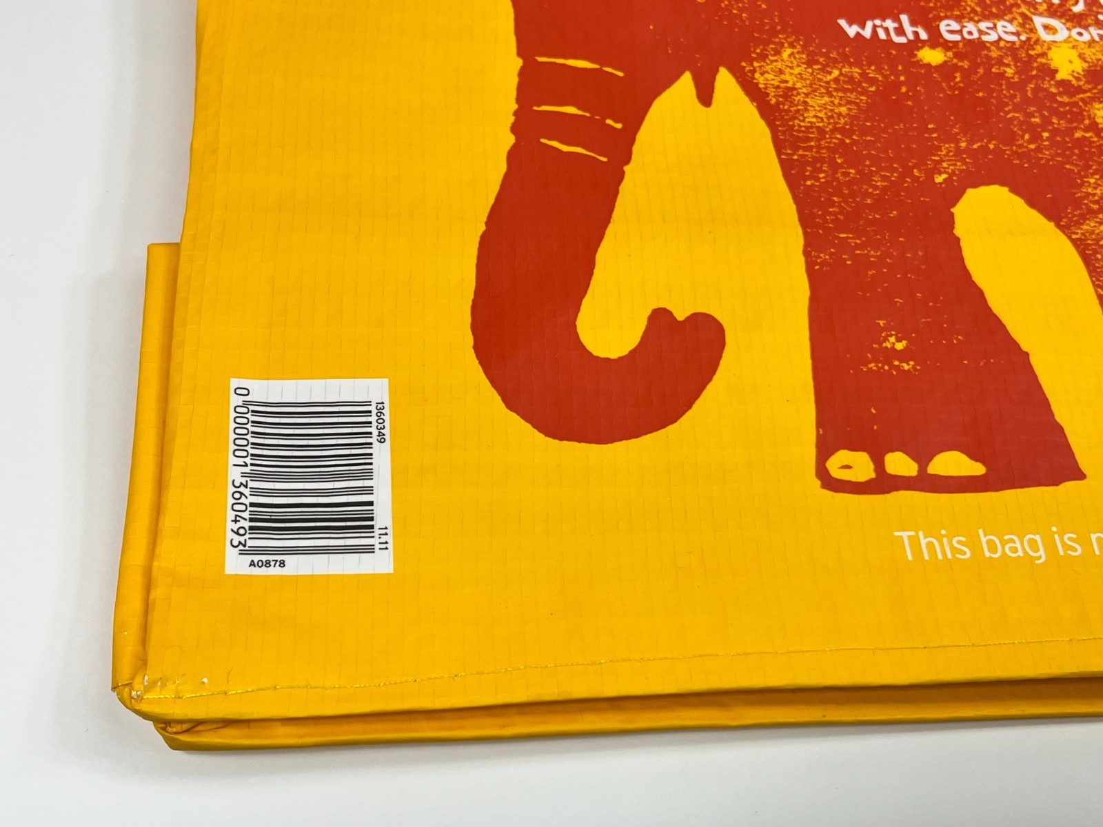 Sainsburys Elephant Tote Reuseable Shopping Bag Orange Yellow UK British Shopper