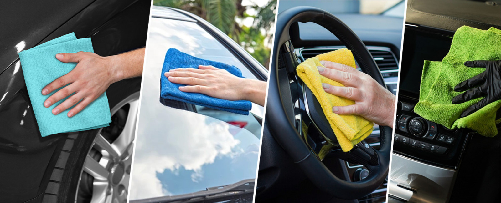 Microfiber Cleaning Cloths Lint Free Towels Car Kitchen Glass Home 5 Pack