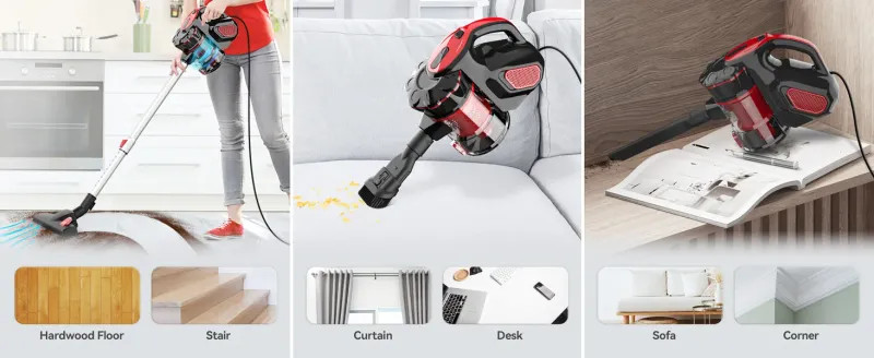 INSE I5 Corded Vacuum Cleaner 600W 18000Pa Powerful 2-in-1 HEPA Filters Handheld