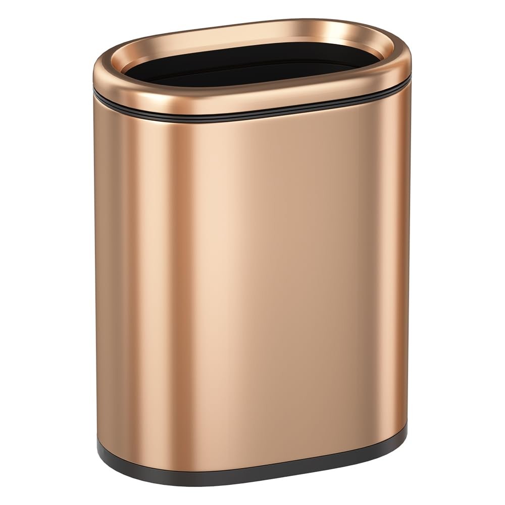9L/2.4GALSlim Bathroom Trash Can, 12 * 7.75 * 13.67 inches, Stainless Steel w…