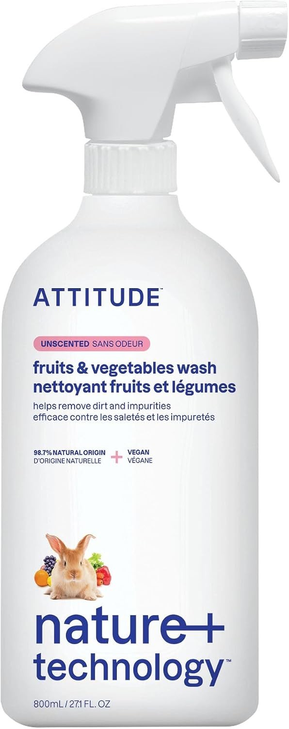 ATTITUDE 27.1 Fl Oz Produce Cleaner – Safe, Unscented, Streak-Free