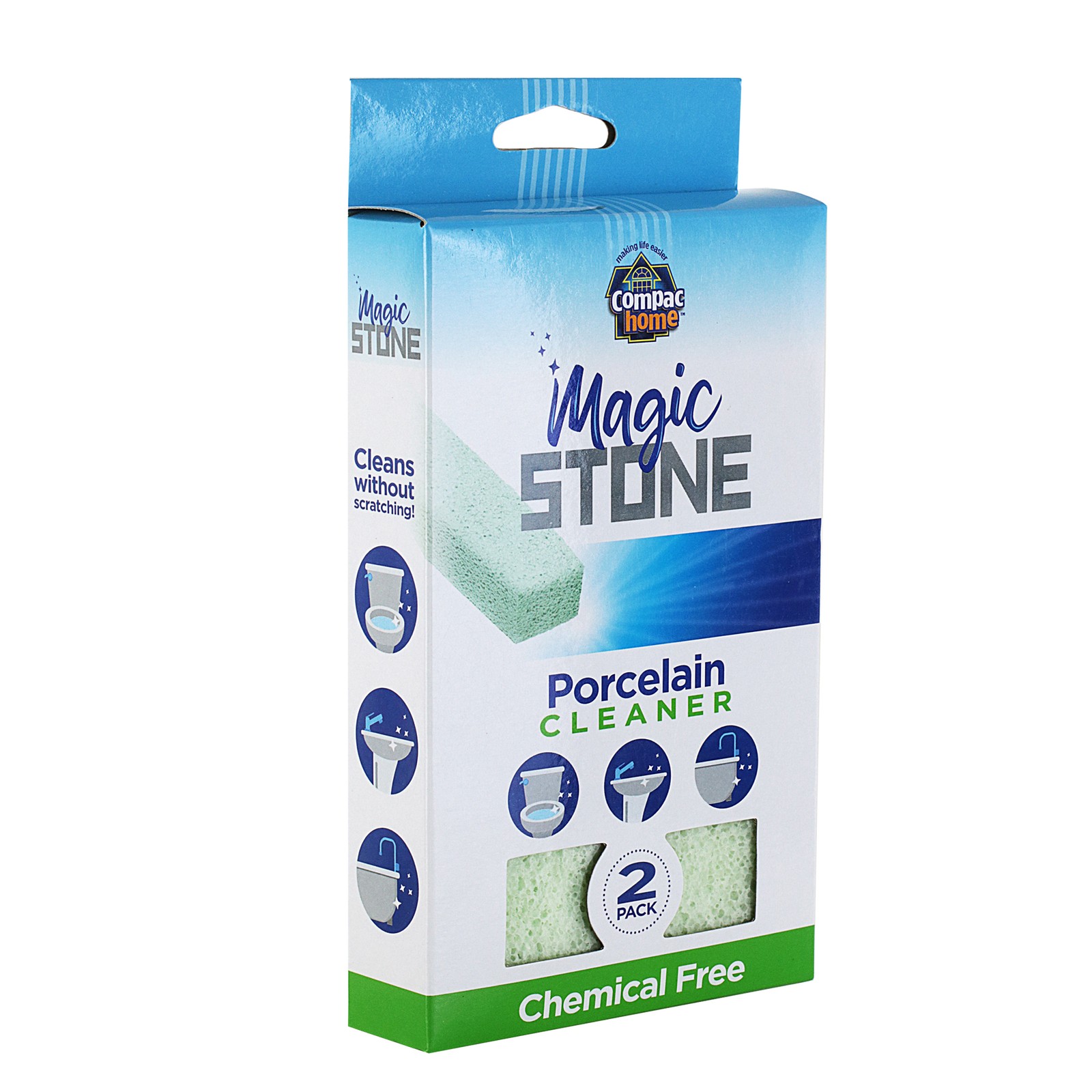 Compac Home Magic Stone Porcelain Cleaning Toilet Cleaner Scrub Removes Stains
