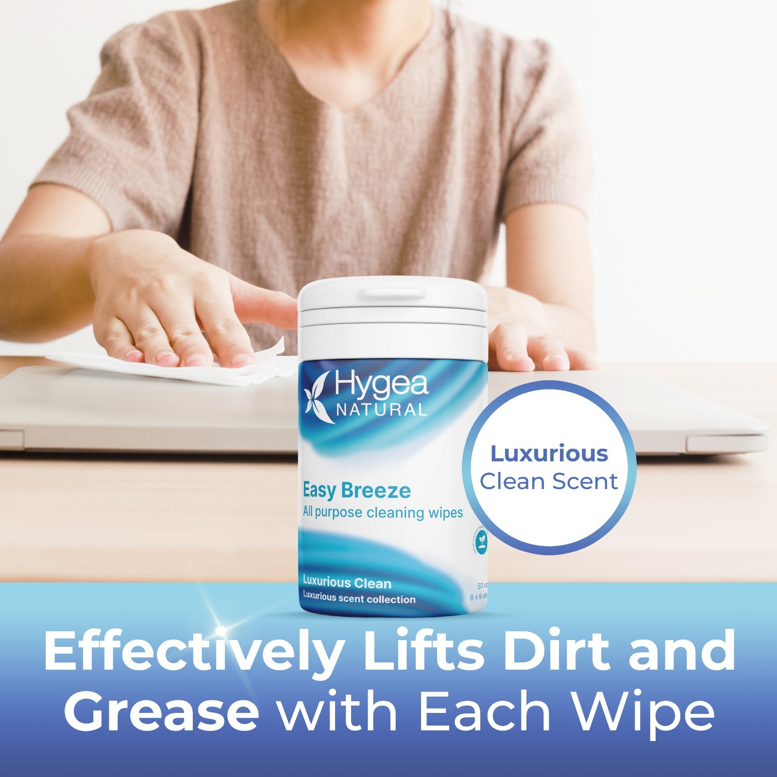 Easy Breeze All purpose cleaning wipes, Non-Toxic cleaning wipes, 50 wipe pack