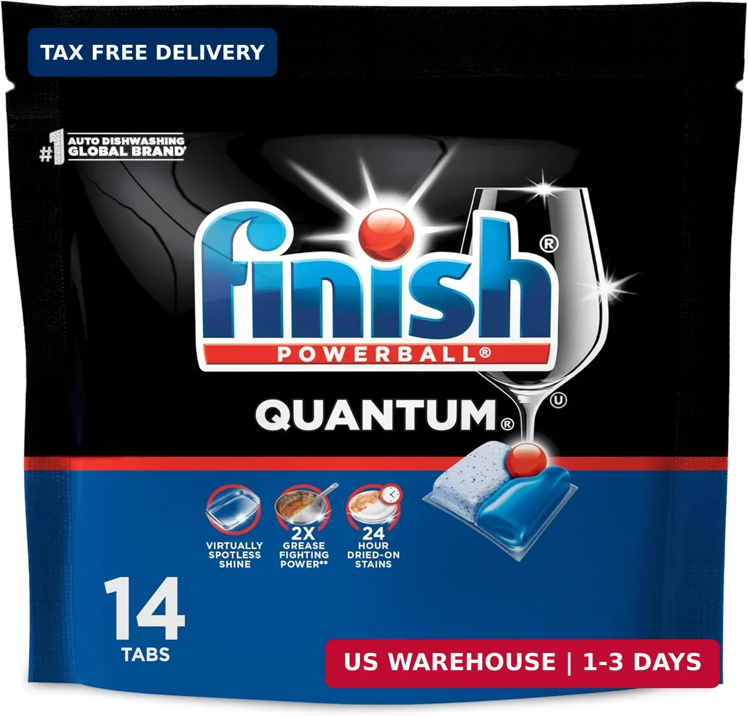 Finish Quantum Dishwasher Pods, No Pre-Rinse Dishwasher Detergent Soap Removes 2