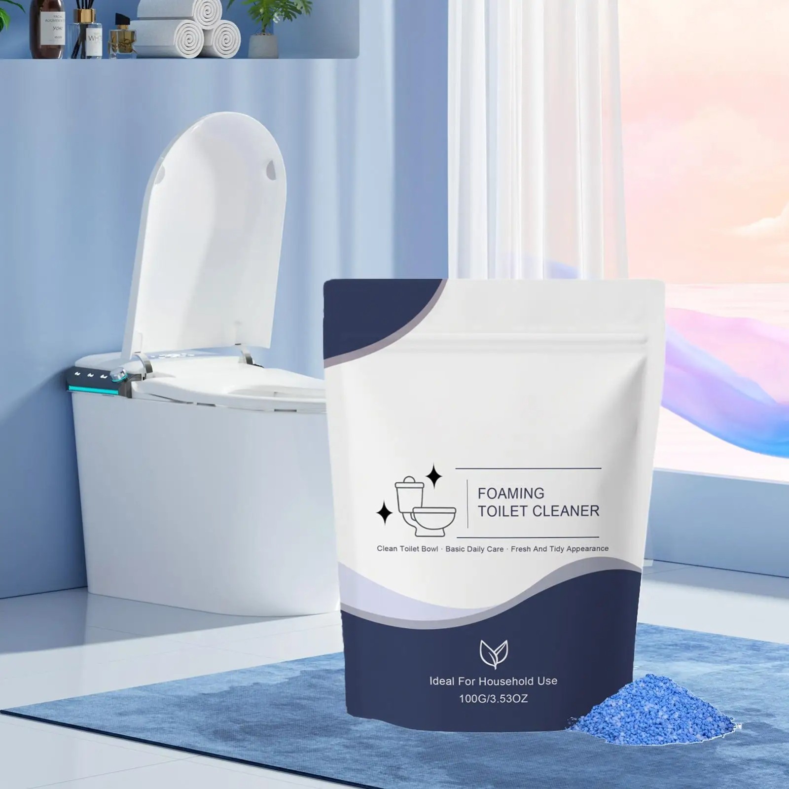 2 pcs Restorabowl Foaming Cleaning Powder Fresh Scent Fast Dissolving Daily Care