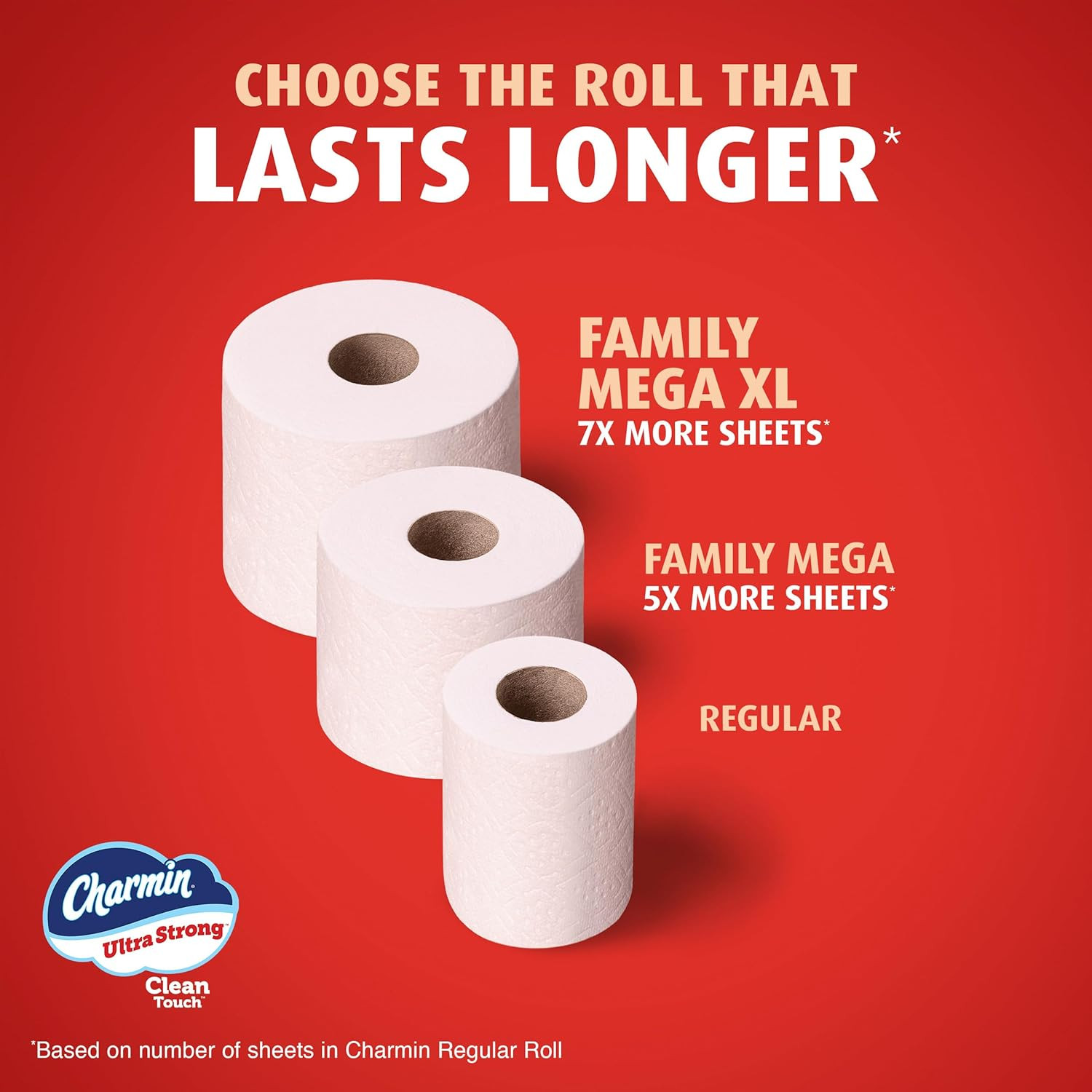 Ultra Strong Clean Touch Toilet Paper, 24 Family Mega Rolls = 120 Regular Rolls