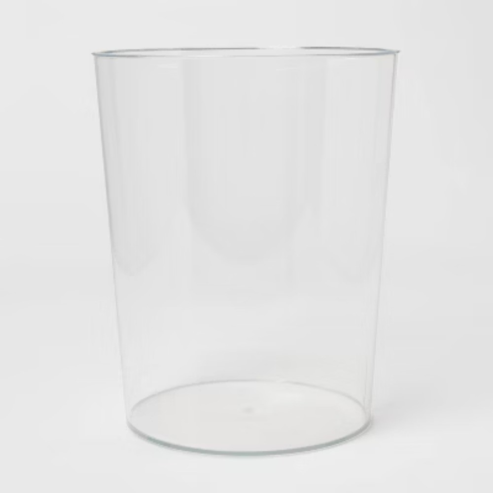 Solid Bathroom Wastebasket Clear:Plastic,10.5″ High,6.5L Acrylic Trash Container