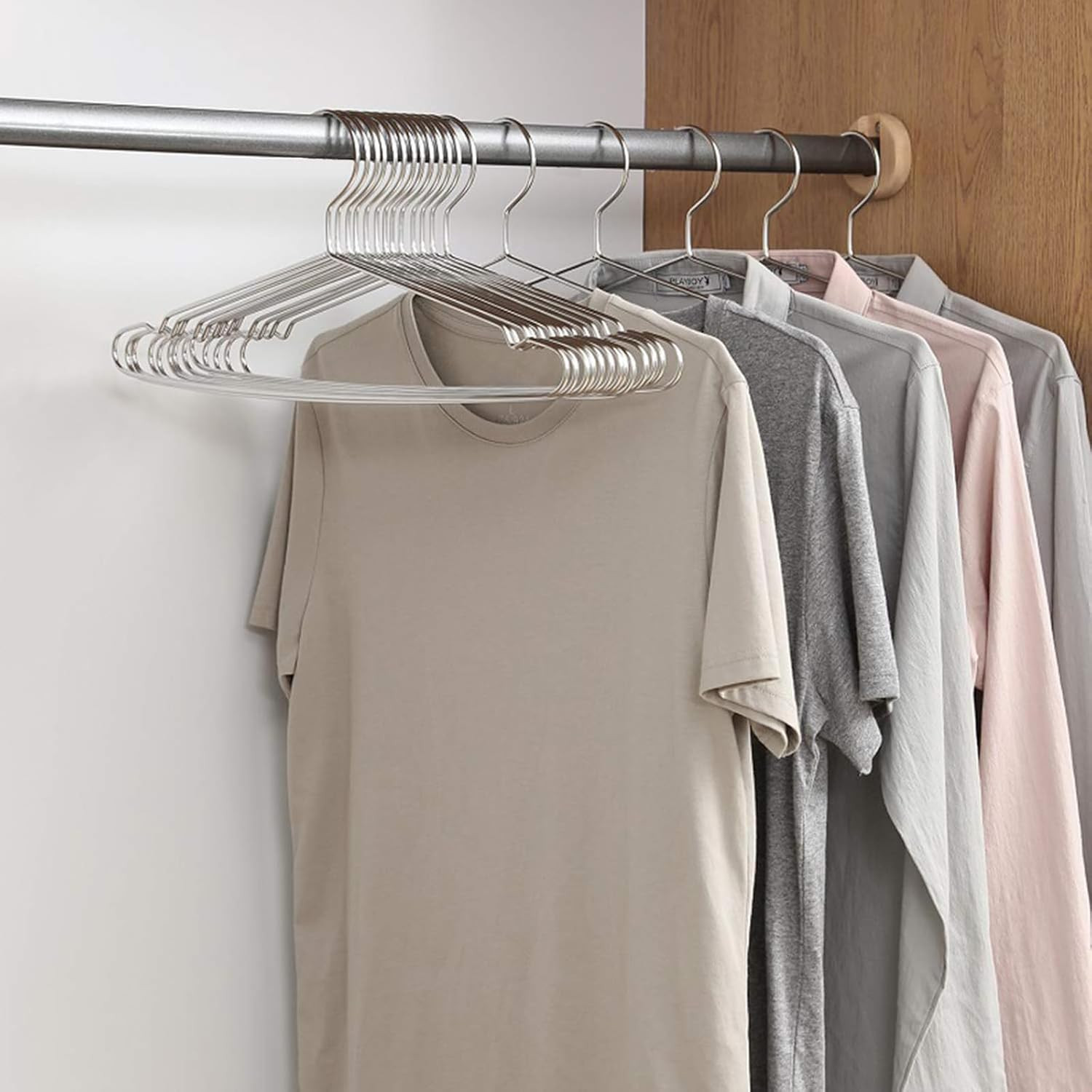 50 Pcs Wire Coat Hangers Stainless Steel Heavy Duty Metal Clothes Suit Hanger