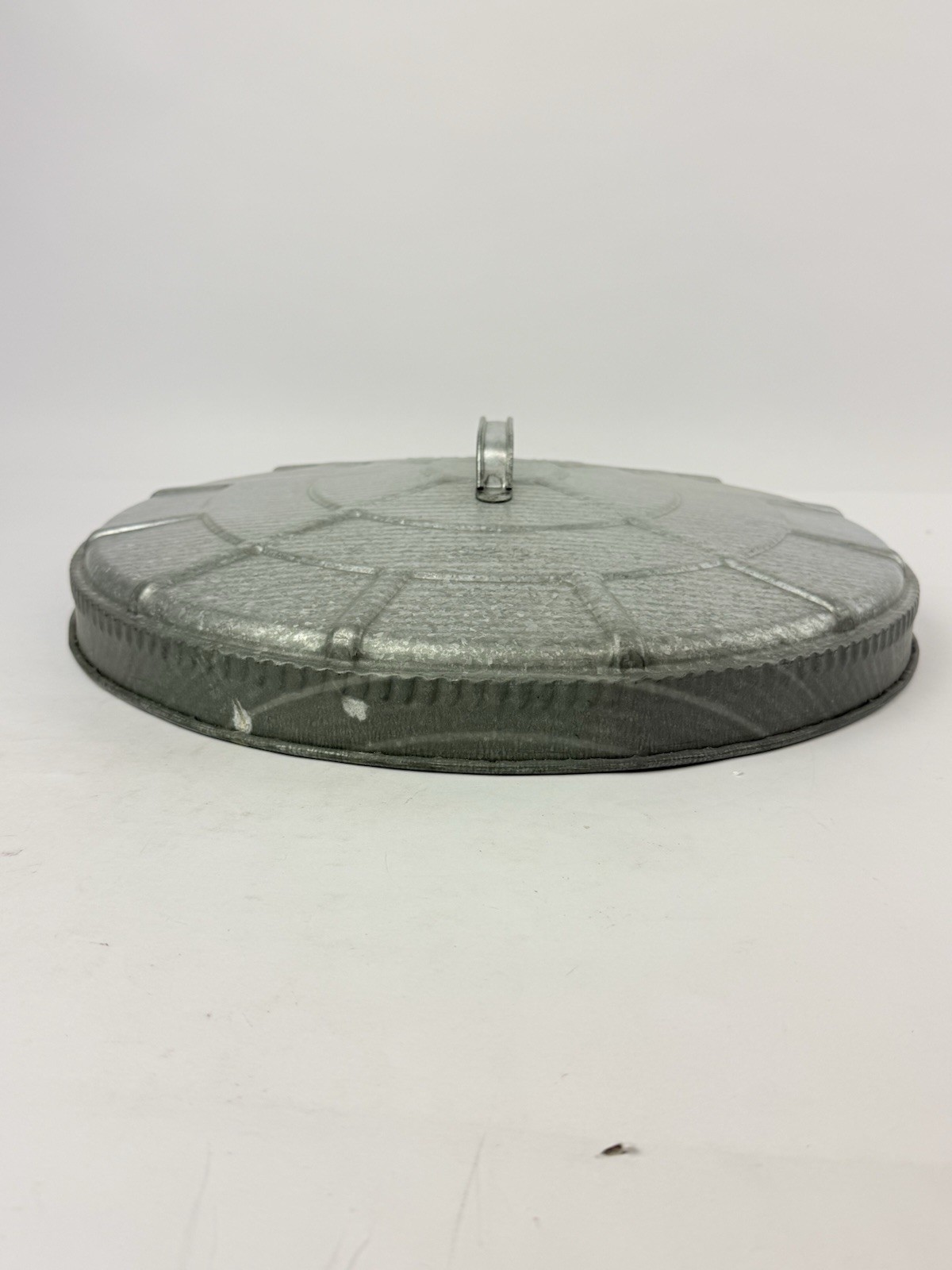 Vintage NOS Wheeling Galvanized Steel 920 18” Garbage Trash Can Lid Never Used