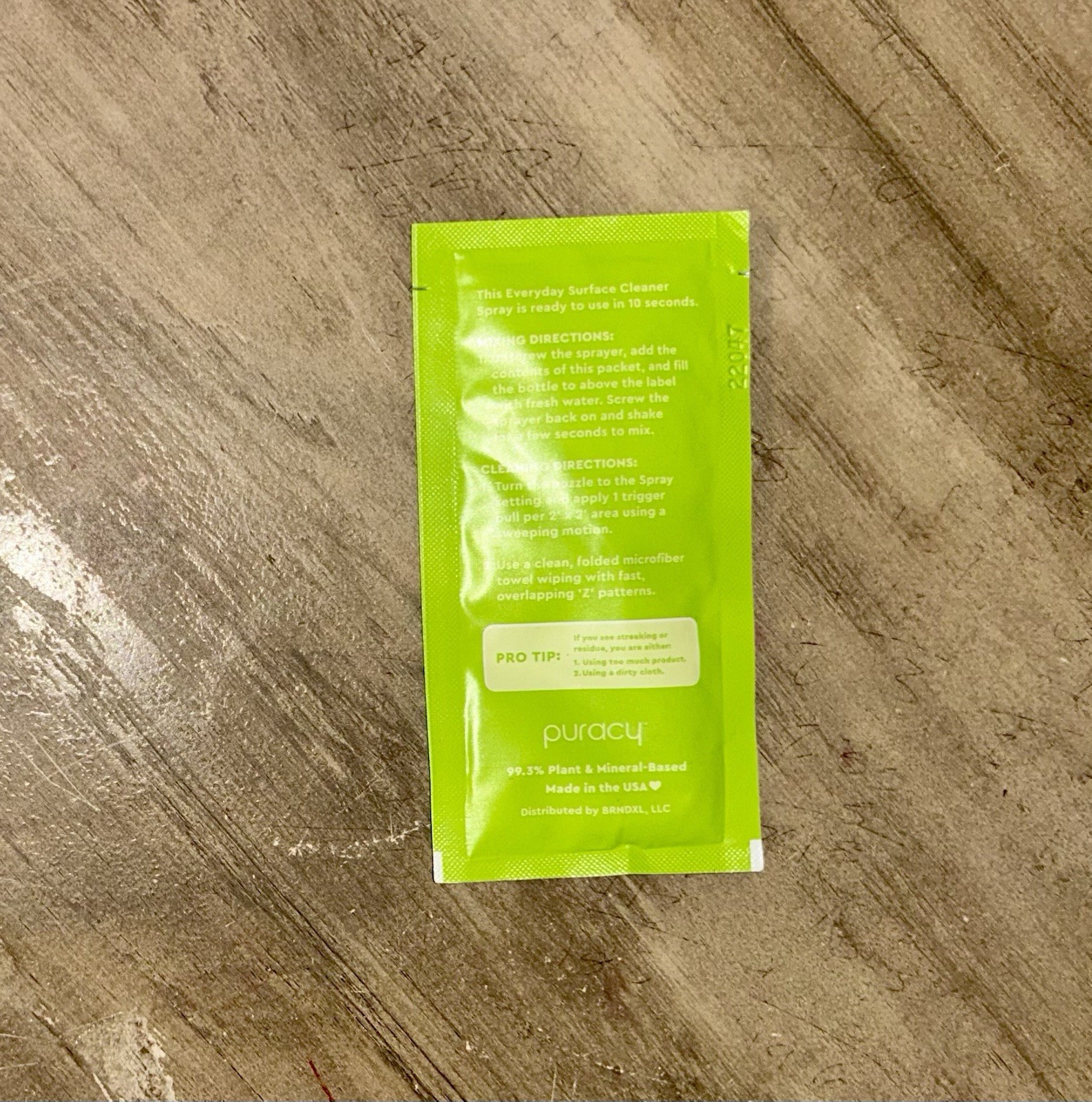 Puracy Green Tea & Lime Everyday Surface Cleaner Concentrate Packet 0.5 fl oz