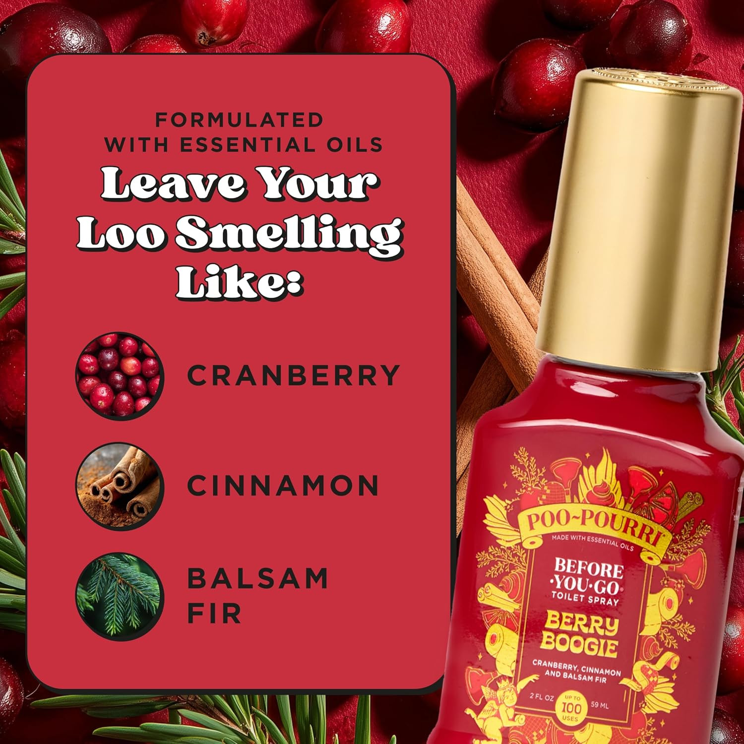2X Poo-Pourri Holiday Before-You-Go Toilet Spray, Berry Boogie, 2 Fl Oz