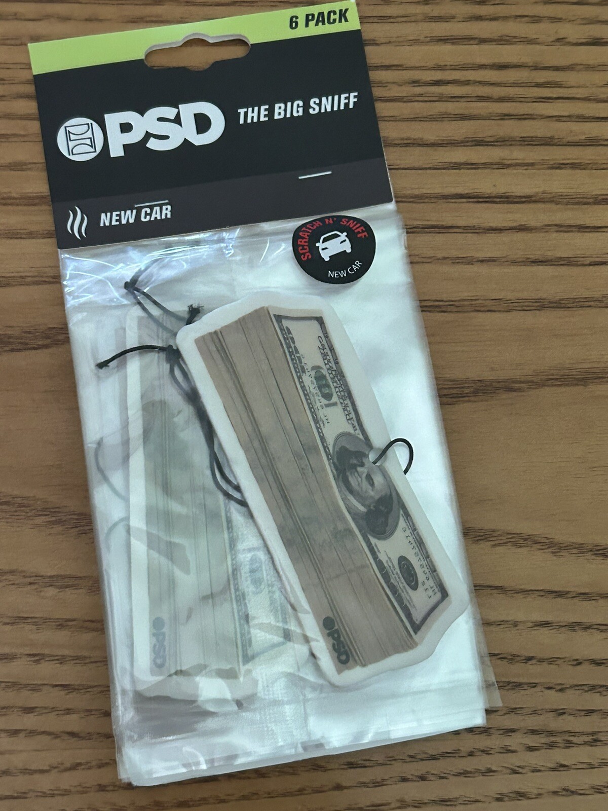 PSD MENS THE BIG SNIFF MONEY AIR FRESHNERS 6 PACK NEW IN PACK