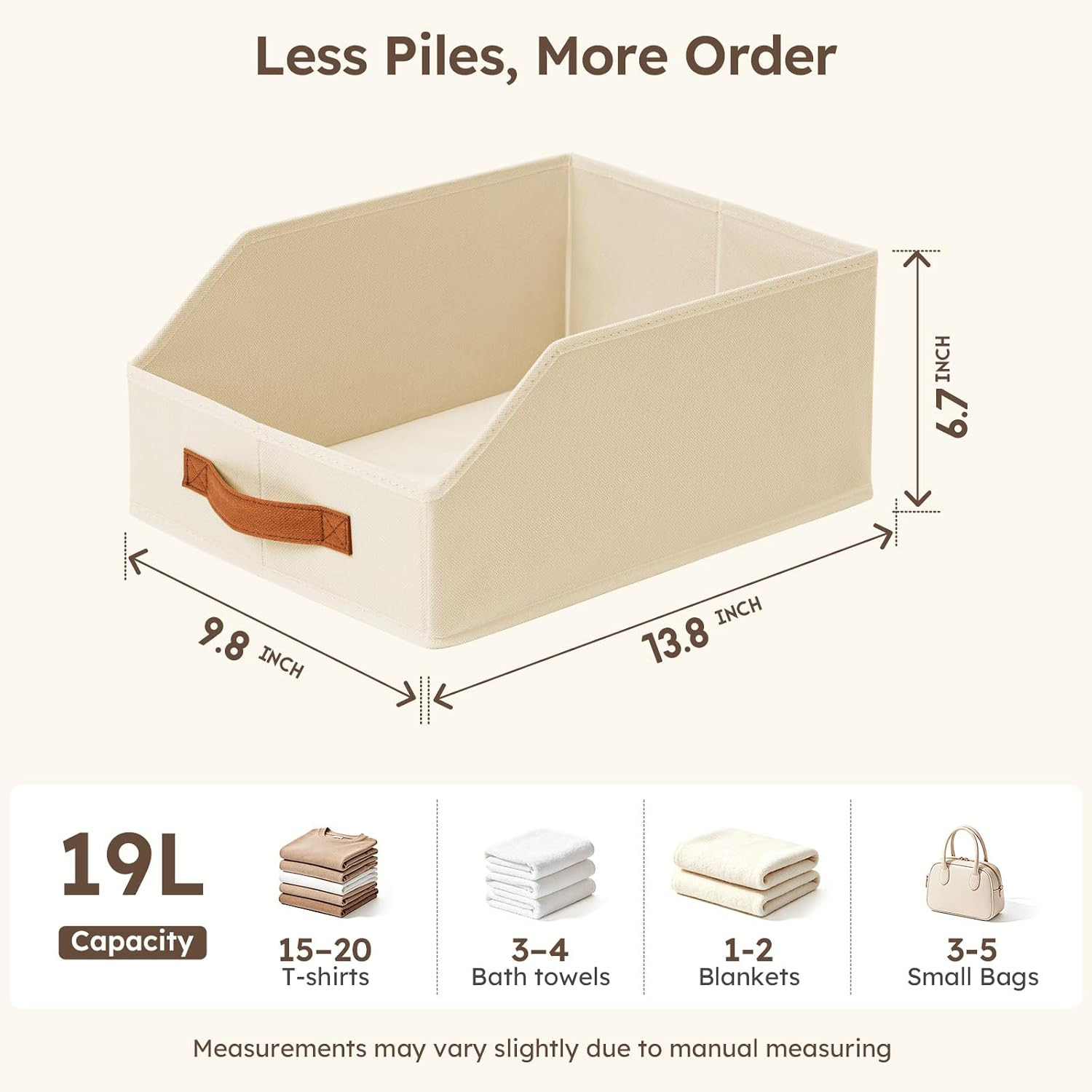 Fabric Storage Bins for Organizing – 6 Pack Large Trapezoid Collapsible Storage