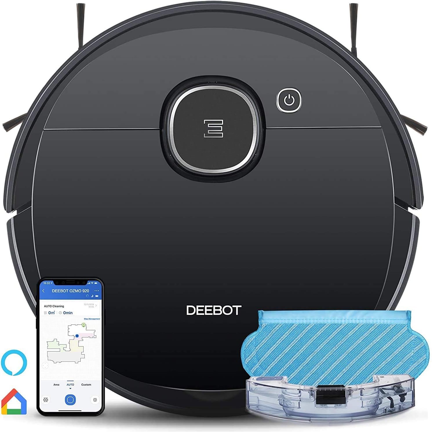 ECOVACS DEEBOT OZMO 920 Robot Vacuum Mop Laser Mapping Alexa Black