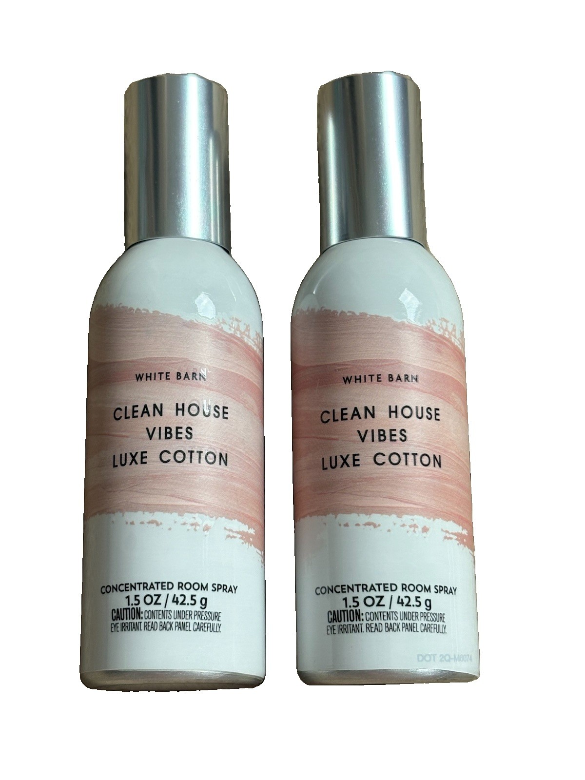 White Barn Bath & Body Works Room Spray Set Lot 2 CLEAN HOUSE VIBES LUXE COTTON