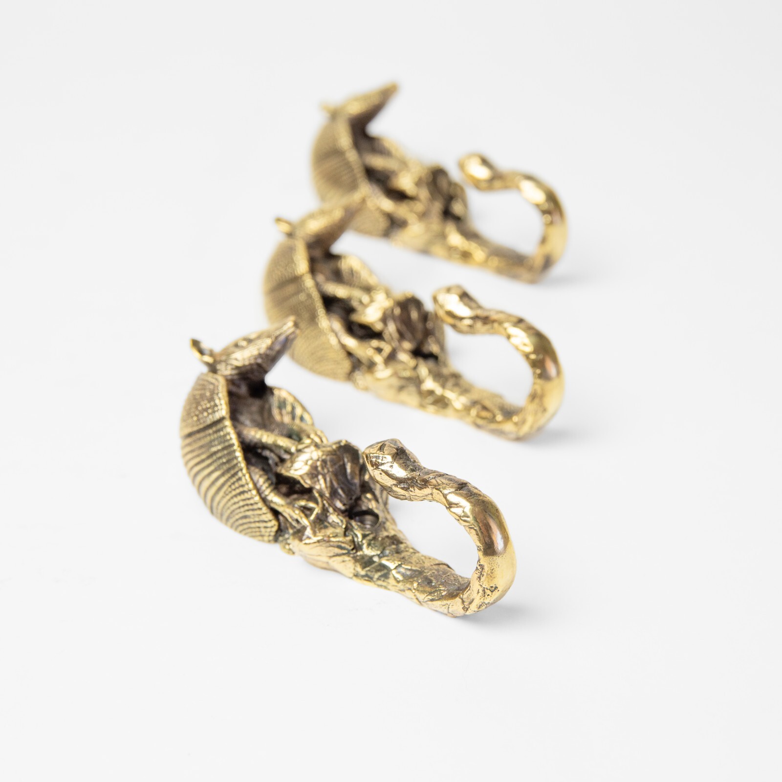 Armadillo, brass large hook, exquisite details. Perfect for clothes, towels, hat