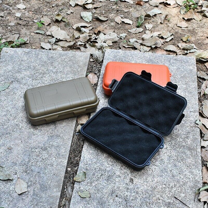 4pcs Black Plastic Sealed Storage Box Waterproof Case Dust-proof Dry Outdoor NEW