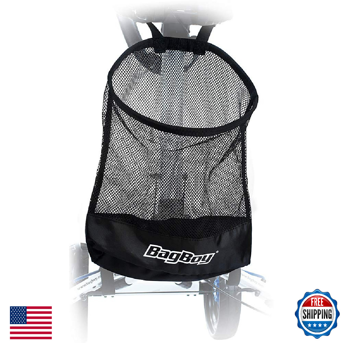 Bag Boy Unisex Adult Black Golf Push Cart Storage Basket, One Size