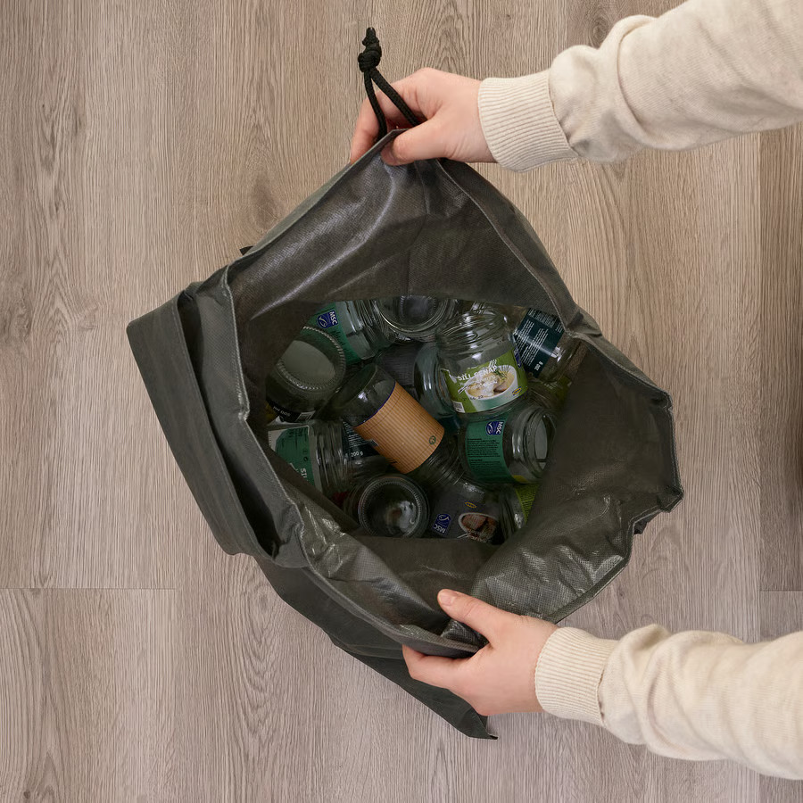 IKEA AJÖSS Waste Sorting Bag Large Dark Grey Reusable Recycling 604.393.66 NEW